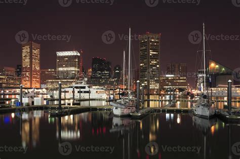 Baltimore Inner Harbor at night 712039 Stock Photo at Vecteezy