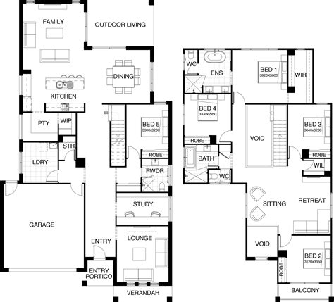 Kensington Collection - floor plan. Two storey, 5 bedroom. guest room on main floor | Double ...
