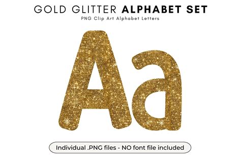 Gold Glitter Clip Art Alphabet Set Graphic by emmaloustudioco · Creative Fabrica