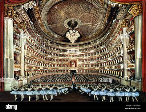 MILAN - LA SCALA THEATRE interior view in 1950s during performance Stock Photo: 10509771 - Alamy