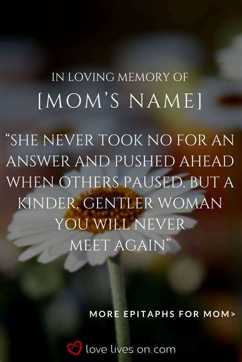 150+ Best Epitaph Examples | Love Lives On | Memorial quotes for mom, Short memorial quotes, In ...