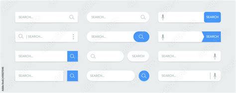 Search bar design web UI elements. Vector template for browsers with ...