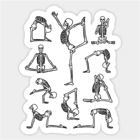 Yoga Skeleton Meditating Yogi Zen Poses Halloween Pattern by grandeduc ...