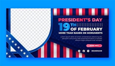 Free Vector | Gradient horizontal banner template for usa presidents day