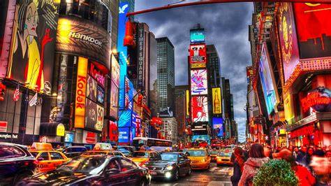 HD wallpaper: yellow vehicles and high-rise buildings, Times Square ...