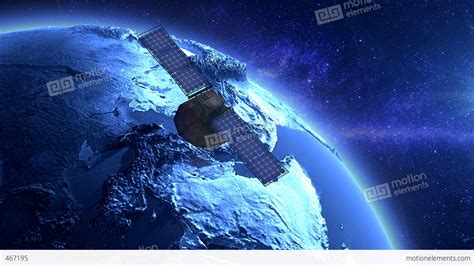 Artificial Satellite Orbiting The Earth Stock Animation | 467195