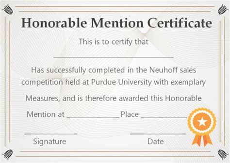 Honorable Mention Certificate - 10 Free Templates ( Use Them Now ...