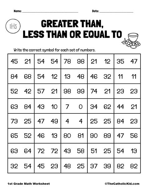 Greater Than Less Than Free Printable Worksheets