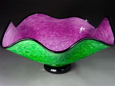 Hand Blown Glass Platter-Bowl | Glass platters, Hand blown glass, Glass ...