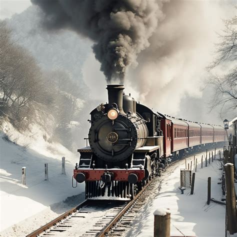 Premium AI Image | Steam train in winter