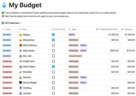 Huge Monthly Budget Planner Template For Notion — Red Gregory