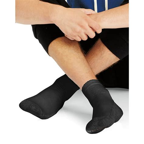 Hanes - Men's Big and Tall ComfortBlend Ankle Socks 6-Pack - Black - 43083 - Walmart.com ...