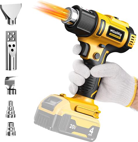 DeWALT Cordless Heat Hot Gun 18V/20V with 5 Nozzles, Adjustable ...