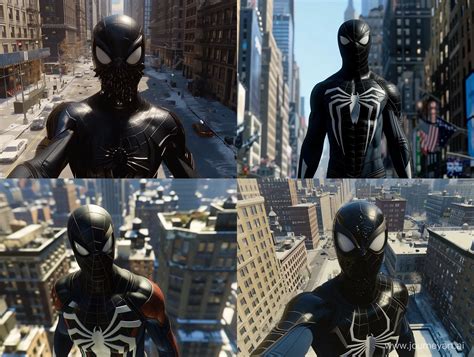 SpiderMan in Black Symbiote Suit Roaming New York City Marvels ...