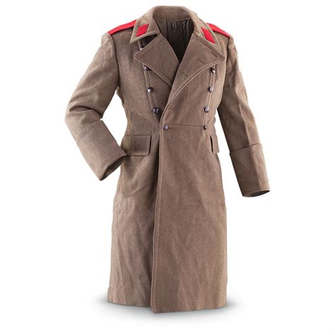 New Hungarian Military Surplus Wool Trench Coat, Olive Drab - 205868, Military Trench Coats at ...