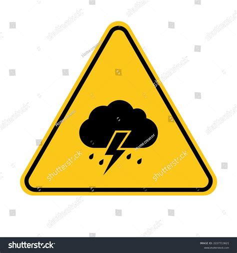 Storm Sign Yellow Warning Sign Storm Stock Vector (Royalty Free ...