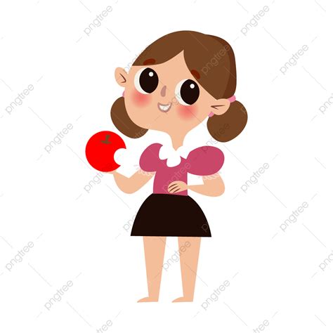 Eat Apples Clipart Hd PNG, Girl Eating Apple, Girl, Apple, Eating Apple PNG Image For Free Download