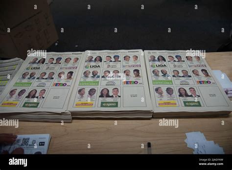 A view of Colombia's presidential election ballots during the 2022 ...