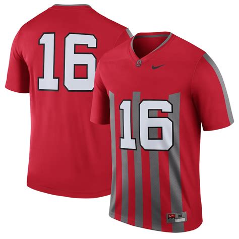 #16 Ohio State Buckeyes Nike Throwback Limited Football Jersey- Red