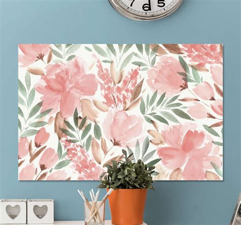 Watercolor flowers modern art prints on canvas - TenStickers