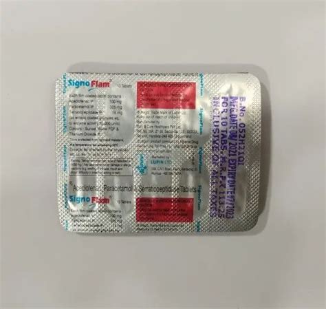 Signoflam Tablet at Rs 113.25/strip of 10 tablets | Acetaminophen in Pune | ID: 24293517597