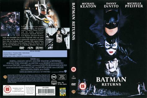 Batman Returns (1992) R2 - Movie DVD - CD Label, DVD Cover, Front Cover