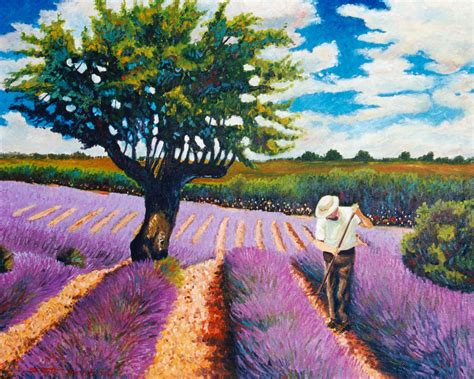 Lavender Field Oil Painting at PaintingValley.com | Explore collection ...