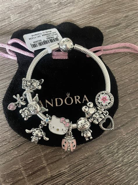 Pandora Bracelet With Pink Kitty and Friends Themed Charms - Etsy