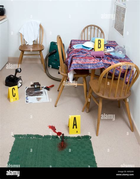 Crime Scene Evidence Markers Stock Photos & Crime Scene Evidence ...