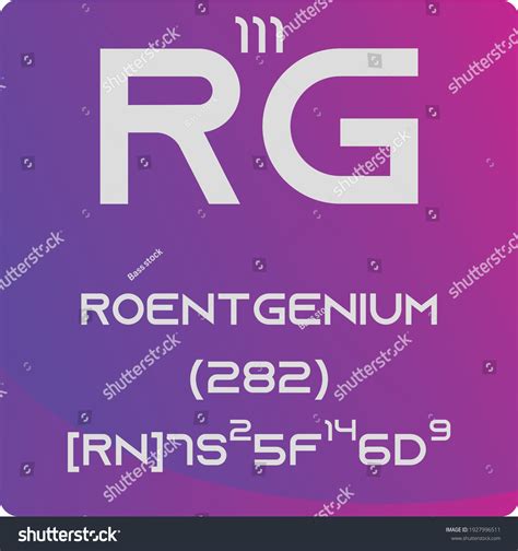 Rg Roentgenium Chemical Element Vector Illustration Stock Vector (Royalty Free) 1927996511 ...