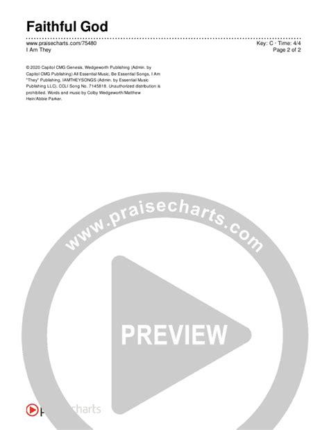 Faithful God Chords PDF (I Am They) - PraiseCharts