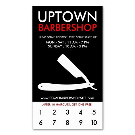 uptown barbershop loyalty Double-Sided standard business cards (Pack of ...