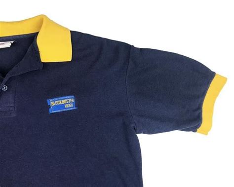 Vintage Blockbuster Polo Shirt Employee Uniform 90s Be Kind Rewind Video Rental VHS RIP | Polo ...