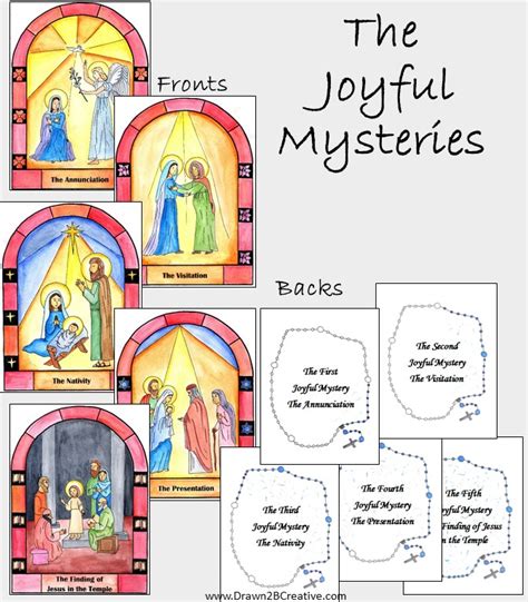 Watercolor Printable Mysteries of the Rosary Cards - Drawn2BCreative