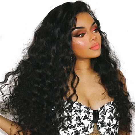 13x6 Lace Front Human Hair Wigs For Women Black 250 Density Brazilian Glueless Lace Frontal Wig ...