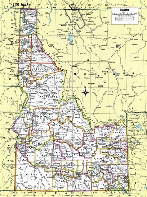 A3 Map Printed in 1910 Map of Idaho and Montana Home & Living Home Décor jan-takayama.com