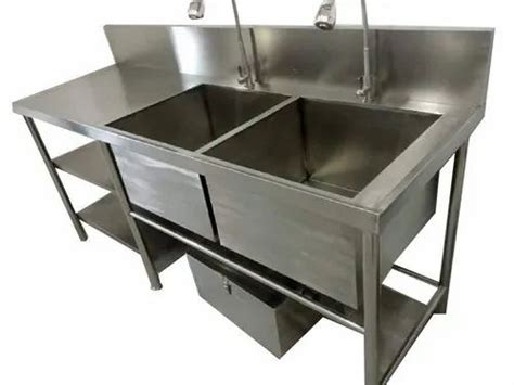 Single Stainless Steel Commercial Kitchen Sink Table, For Hotel And ...