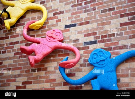 Barrel of Monkeys toys used as decoration on buildings in Pixar Place and Toy Story Mania at ...