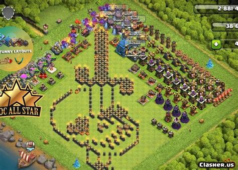 [Town Hall 12] TH12 Fun Troll Progress base - Wounded, skull, sword ...