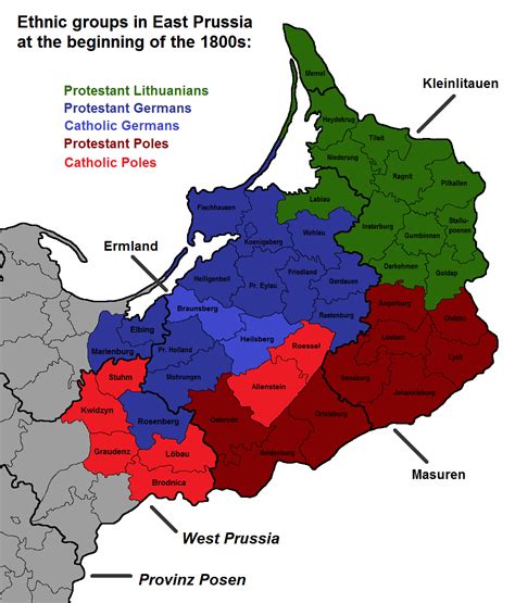 Ethnoreligious map of East Prussia at the start of... - Maps on the Web