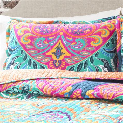 Lush Decor 3 Piece Boho Chic Quilt Set, Full/Queen, Turquoise/Navy # ...