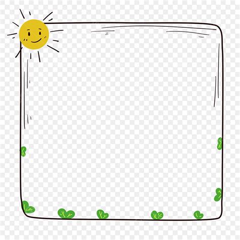 Cartoon Borders White Transparent, Cartoon Border, Simple, Frame, Sun ...