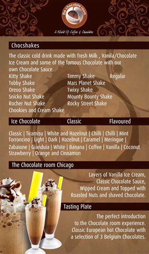 Our Menu – The Chocolate Room