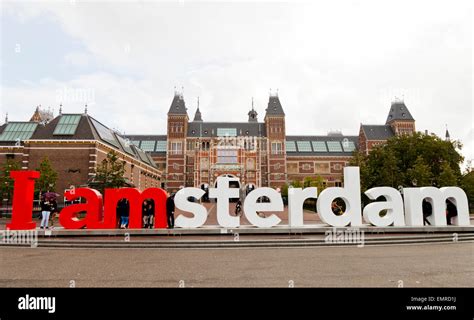 I amsterdam sign on Museumplein Amsterdam Holland Stock Photo - Alamy