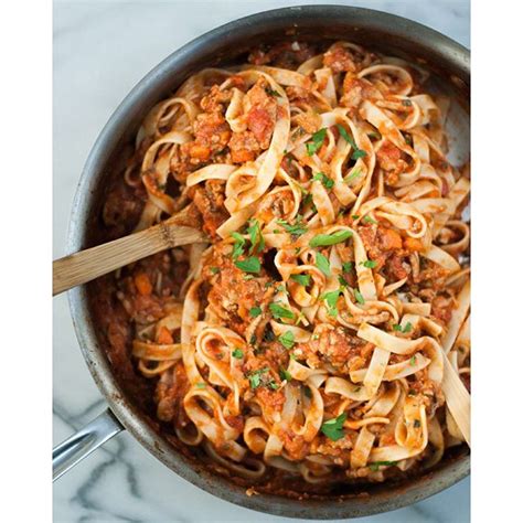 Fettuccine Turkey Bolognese recipe | thefeedfeed.com