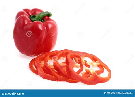 Red Bell Pepper And Pepper Slices Stock Photo - Image of market ...