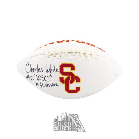 Charles White "#12 USC 79 Heisman" Autographed USC Trojans Football ...