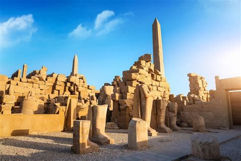 Premium Photo | Luxor karnak temple. the pylon with blue sky