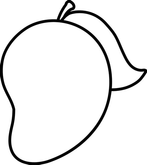 Mango doodle outline for colouring in 2023 | Mango vector, Mango images ...