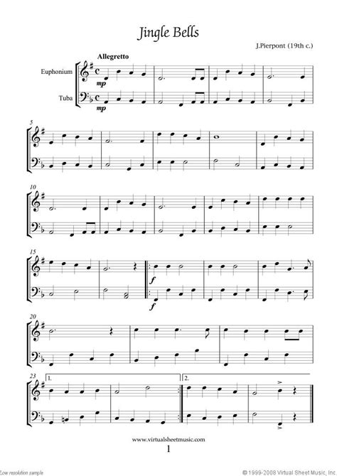 Easy Euphonium and Tuba Duets Sheet Music Songs (PDF), collection 1 | Sheet music, Christmas ...